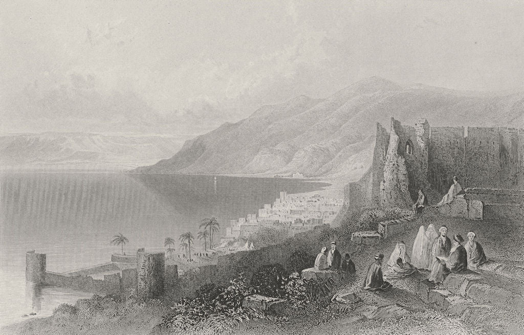 ISRAEL. Tiberias-Bartlett 1847 old antique vintage print picture